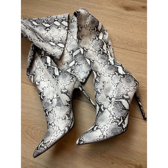 Steve Madden Snake Print Knee-High Boots - Size 9 - Picture 3 of 9